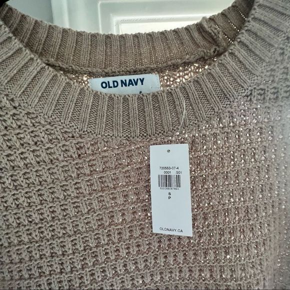 Nwt Textured Cotton-Blend Tunic crewneck Sweater for Women, NWT, Taupe - Picture 7 of 7